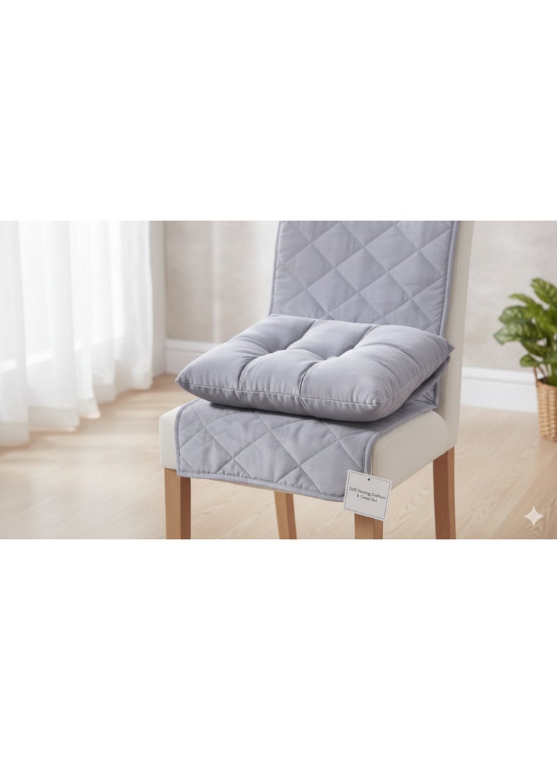 Luxury Velvet Chair Pad with Elegant Piping (45 x 45 cm) – Thick Padded Seat Cushion for Dining Chairs, Office, Home & Café – Soft & Comfortable Tufted Design - Image 1
